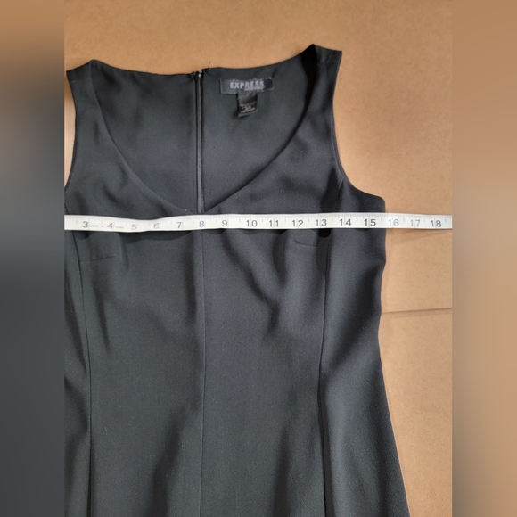 EXPRESS black Slit front & Back V-neck Sleeveless Dress Size- 3/4 - Picture 6 of 8